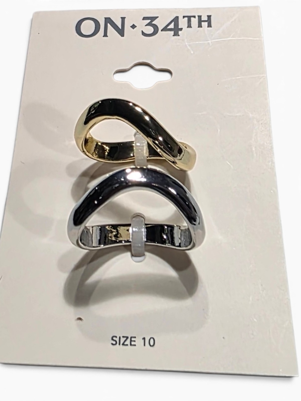 Gold & Silver Twisted Stackable Rings - Size 10 Macy's - Picture 3 of 4